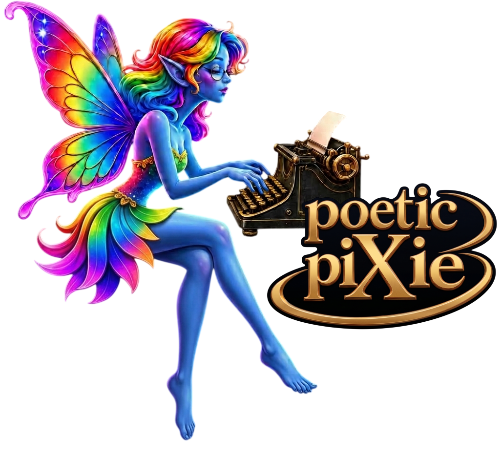 poetic piXie at a typewriter